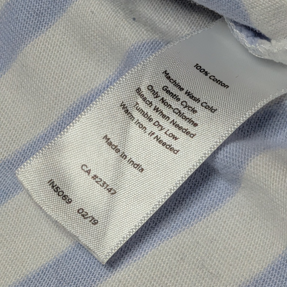 Talbots Petite MP Green Blue Striped Boatneck 3/4 Sleeve Top - Picture 8 of 8